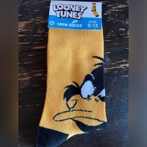 Warner Bros Yellow Black Looney Tunes Socks,Daffy Duck Men’s socks size 9-13